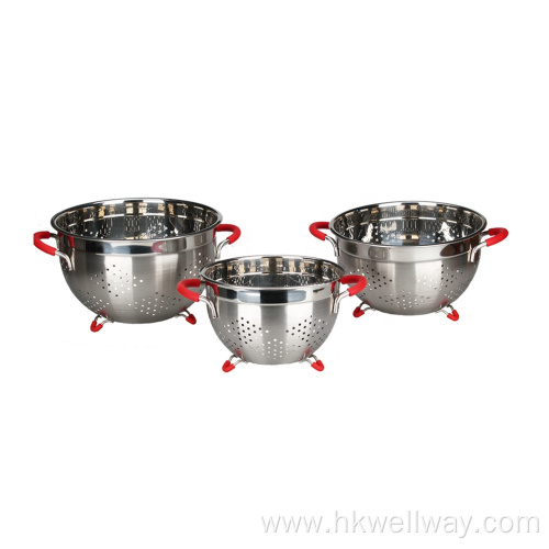 Perforated Colander Set with Handle and Solid Base